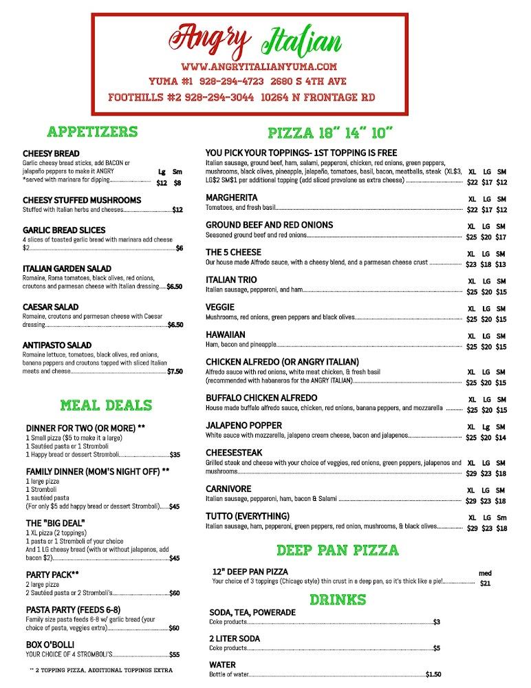 Angry Italian Menu image 2