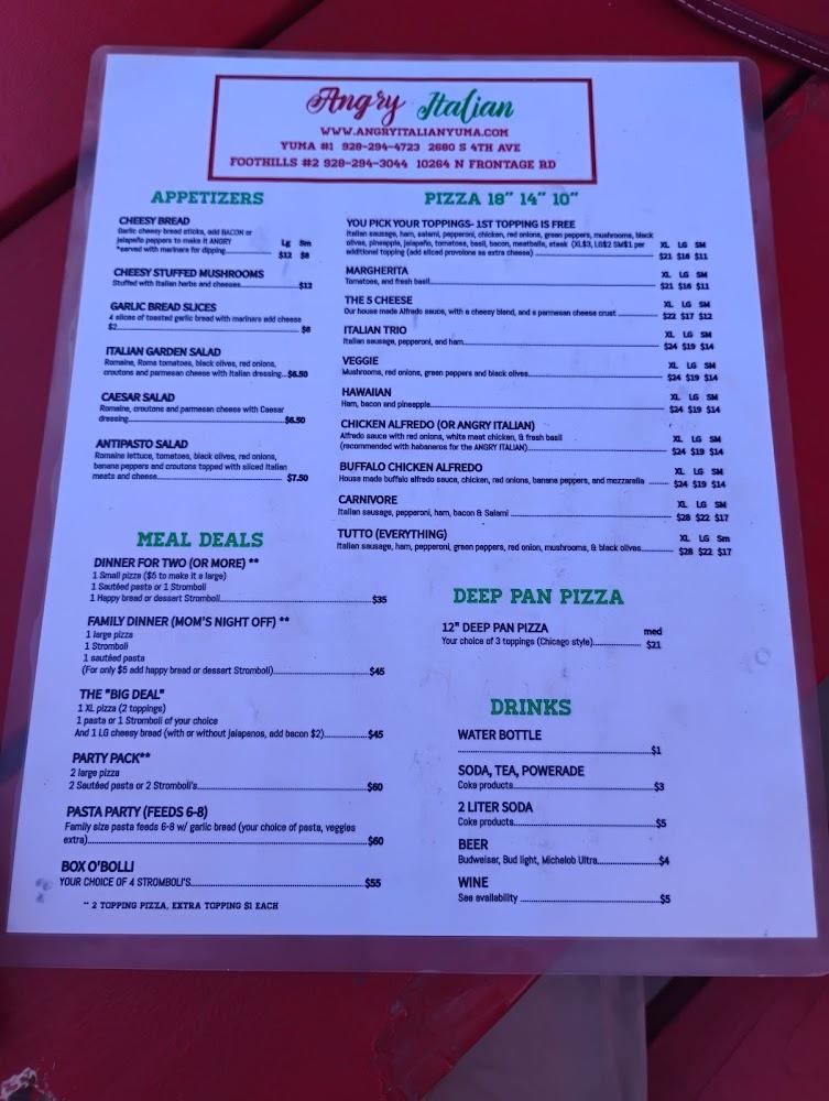 Angry Italian Menu image 4